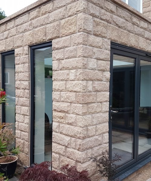 Grey framed windows give a sophisticated finish to this new orangery in Shirebrook