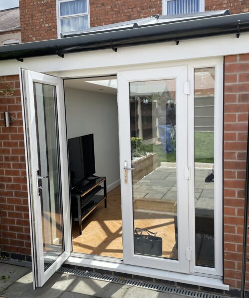 Orangery with White Frames and French Doors